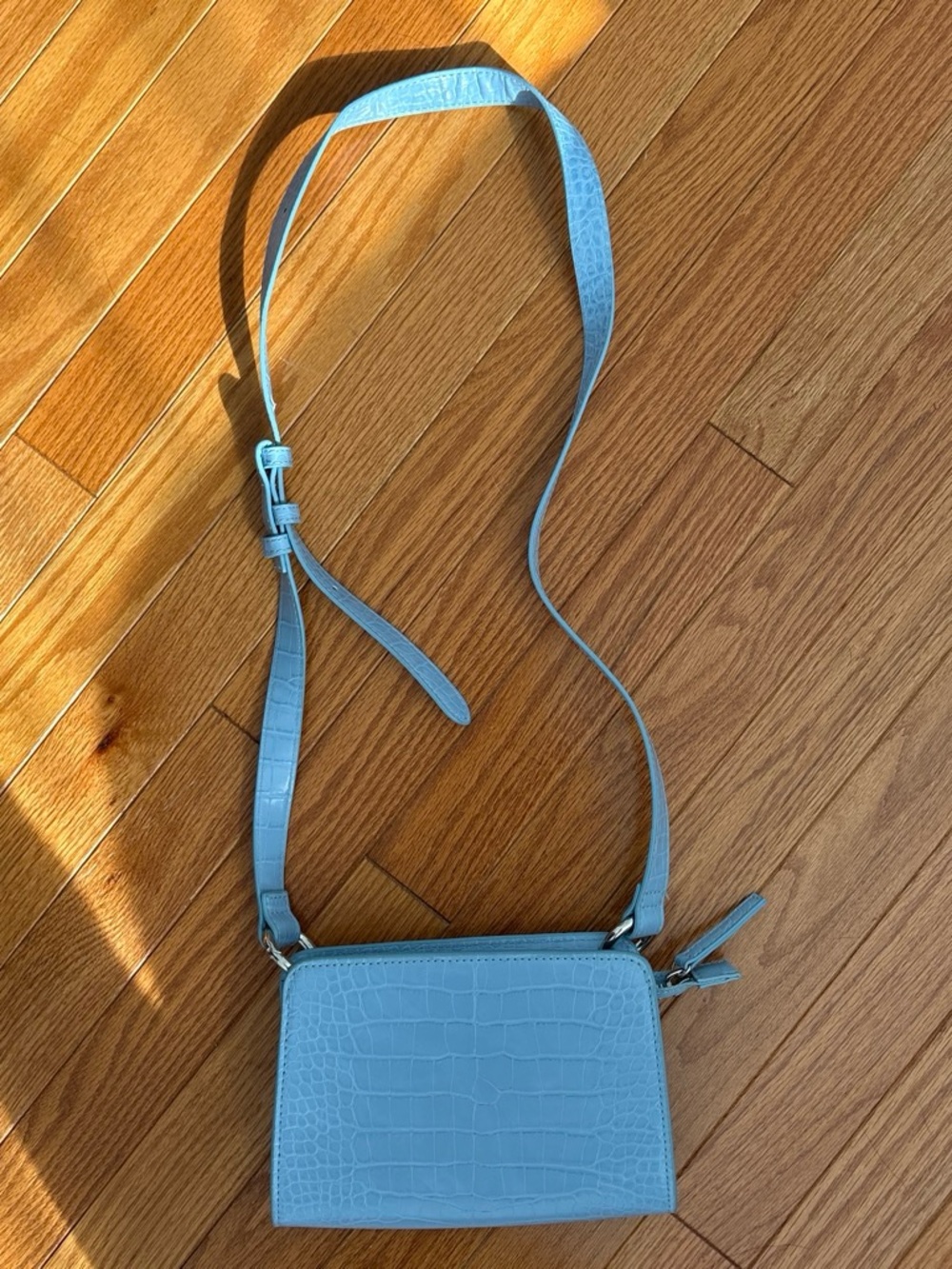 Urban Outfitters Light Blue Faux Croc Crossbody